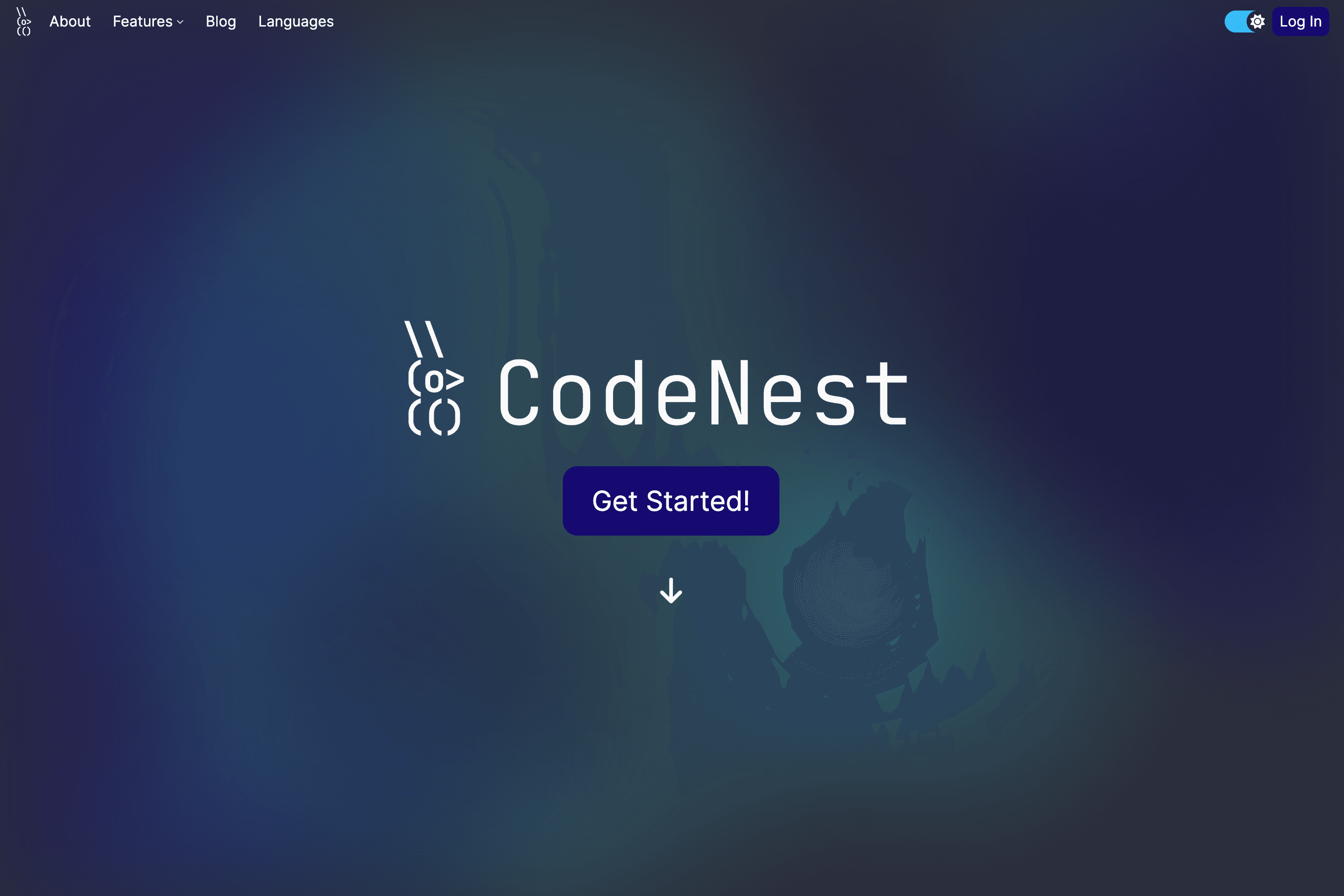 Landing page I designed with colorful moving background